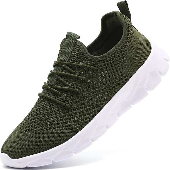 👑Men's Sneakers Green White Low Top Sports Athletic Running Casual Shoes